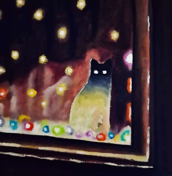 Digital Artworks of Black Cats in Fantasy Landscapes by Mitch